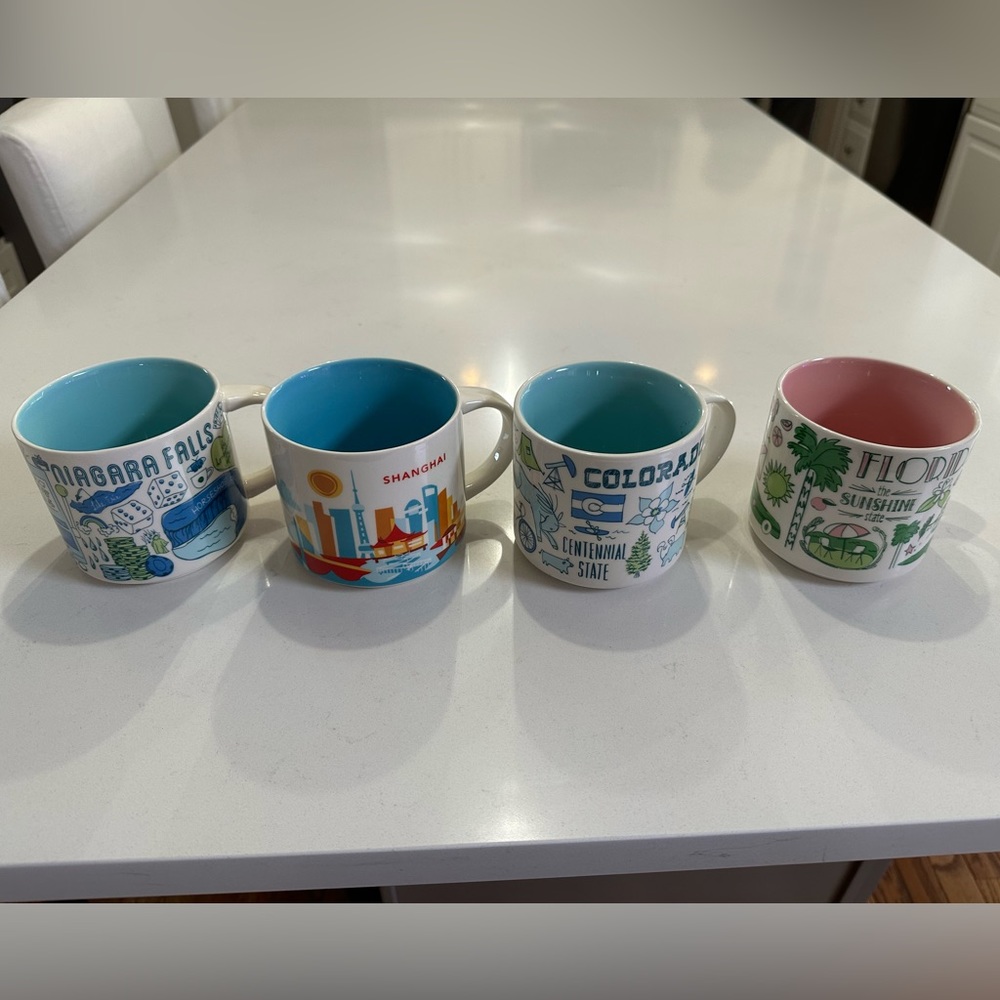 Set of 4 Starbucks Been There Series Mugs
